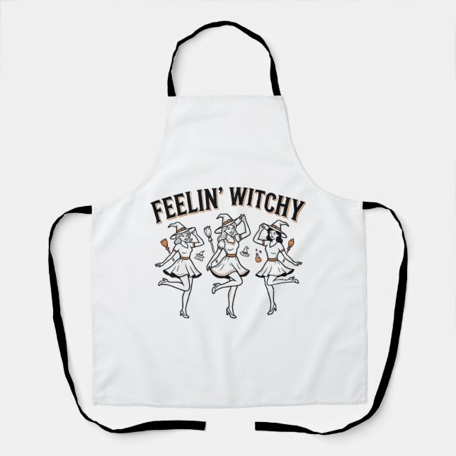 Fühl dich verhext Retro Halloween Hexen Schürze (Vorderseite)