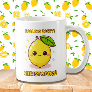 Fühl dich zesty süß kawaii Zitronen personalisiert Kaffeetasse
