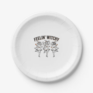 Fühl mich verhext Retro Halloween Hexen Pappteller