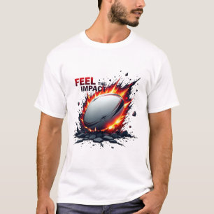 Fühle den Aufprall – Explosive Rugby-Ball-Grafik T-Shirt