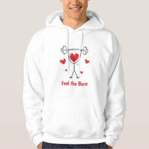 Fühle den Brand Herz Workout Lustiges Fitnessstudi Hoodie