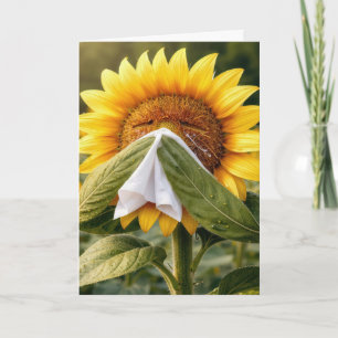 Fühle Dich Bald Besser Sonnenblume Niesend in ein  Karte