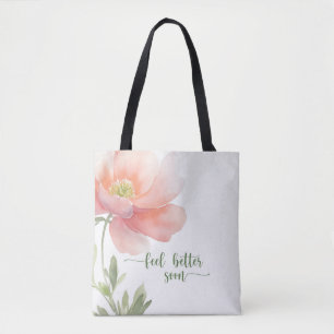 Fühle dich besser Ziemlich große Pfirsich-Aquarell Tasche
