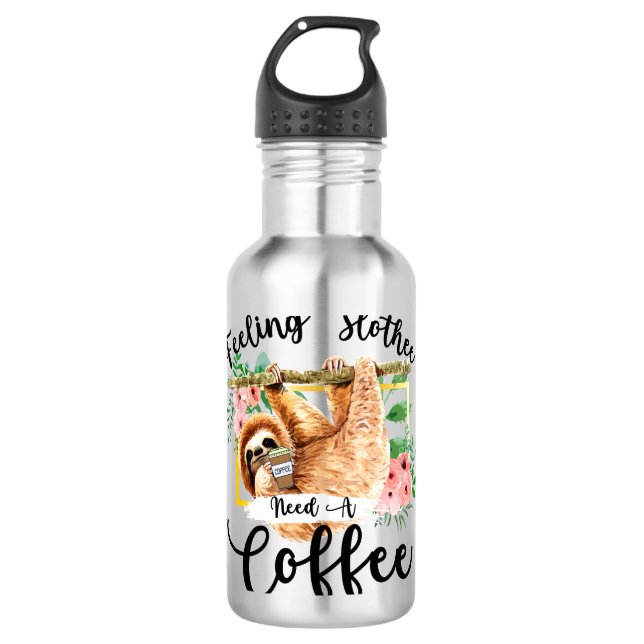 Fühle mich träge, brauche einen Kaffee Edelstahlflasche (Vorderseite)