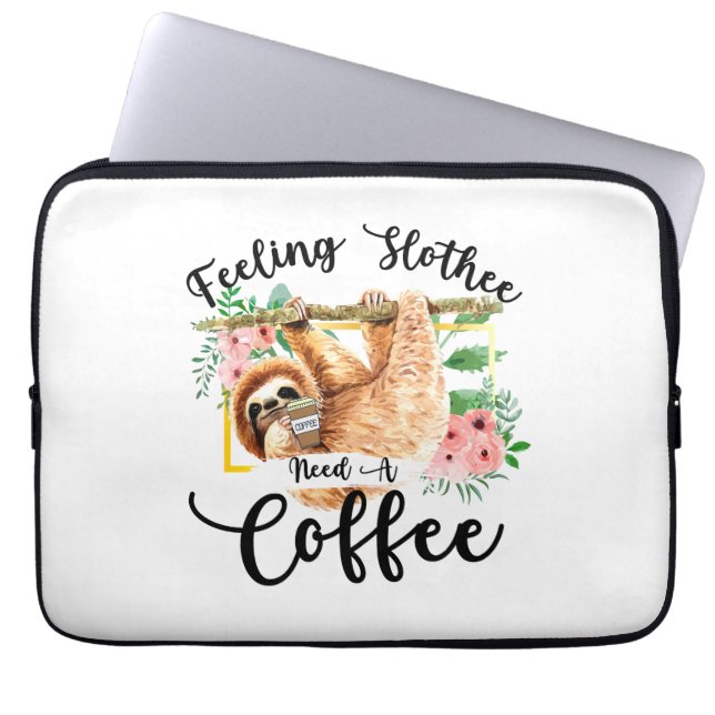 Fühle mich träge, brauche einen Kaffee Laptopschutzhülle (Vorderseite)