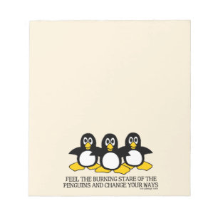 Fühlen Sie den brennenden Gestank der Pinguine Tan Notizblock