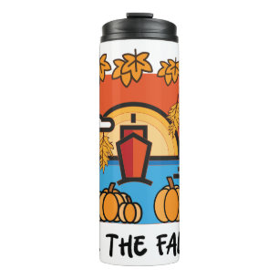 Fühlen Sie den Herbst Herbstsaison vibes Thermosbecher