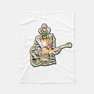 Fühlen Sie die Blues - Künstlerisches Gitarrendesi Fleecedecke
