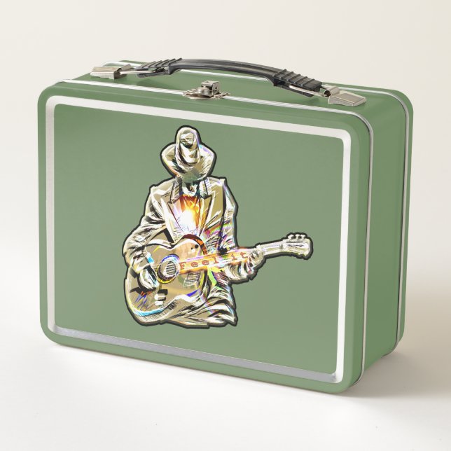 Fühlen Sie die Blues - Künstlerisches Gitarrendesi Metall Brotdose (Vorderseite)