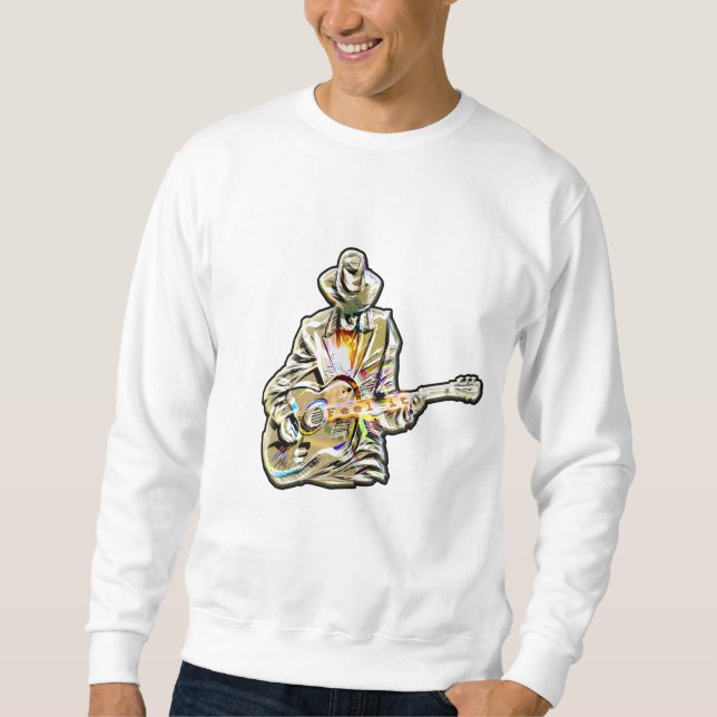 Fühlen Sie die Blues - Künstlerisches Gitarrendesi Sweatshirt (Vorderseite)