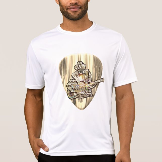 Fühlen Sie die Blues - Künstlerisches Gitarrendesi T-Shirt (Vorderseite)