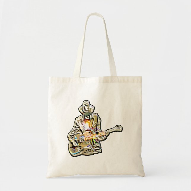 Fühlen Sie die Blues - Künstlerisches Gitarrendesi Tragetasche (Vorne)