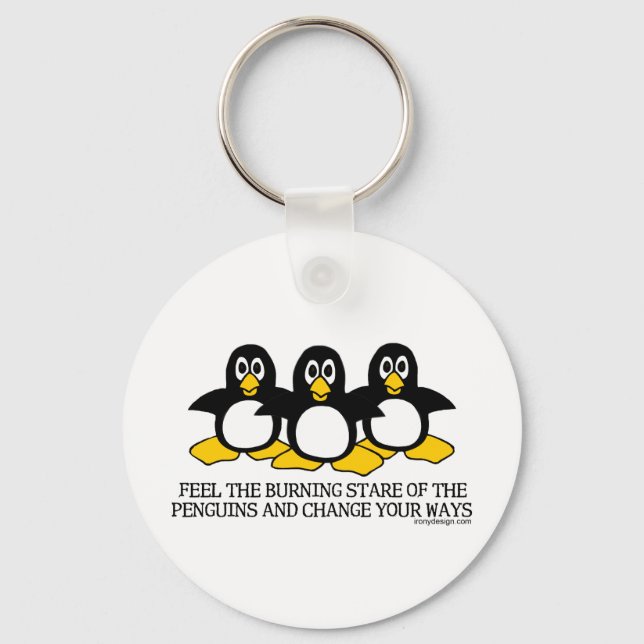 Fühlen Sie die brennende Gestalt der Pinguine Schlüsselanhänger (Vorderseite)