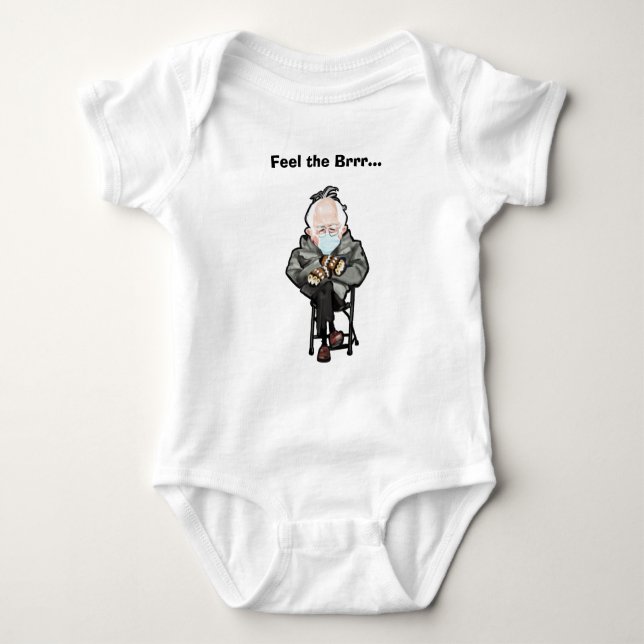 Fühlen Sie die Marke... mit Bernie & seinem Mitten Baby Strampler (Vorderseite)