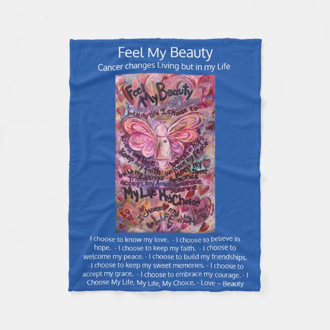 Fühlen Sie mein Schönheitsgedicht Angel Art Soft B Fleecedecke (Vorderseite)