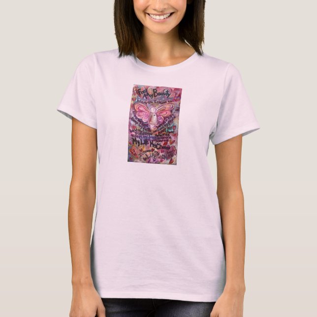 Fühlen Sie meinen Schönheitsrosa-Krebsgel T-Shirt (Vorderseite)