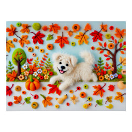 Fühlen Sie sich beim Spielen im Herbstgarten Poster