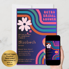 Fühlen Sie sich besiegt! Kosmisches Retro-70er-Bra Einladung