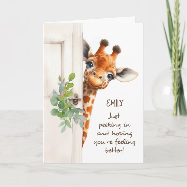 Fühlen Sie sich besser Giraffe pinkeln um Tür Karte (Vorderseite)