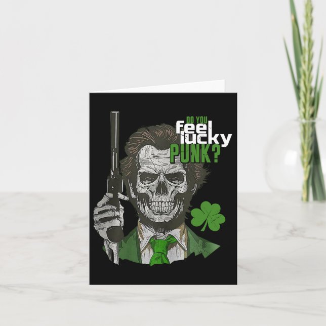 Fühlen Sie sich glücklich Punk Funny St Patricks D Karte (Vorderseite)