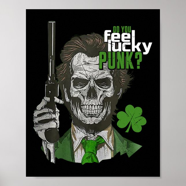 Fühlen Sie sich glücklich Punk Funny St Patricks D Poster (Vorne)