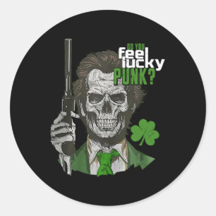 Fühlen Sie sich glücklich Punk Funny St Patricks D Runder Aufkleber