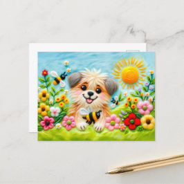 Fühlen Sie sich in einem blühenden Garten mit Bien Postkarte