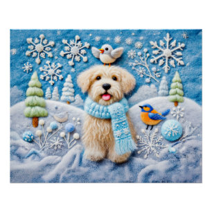 Fühlen Sie sich wie ein Hund in einer schneesicher Poster