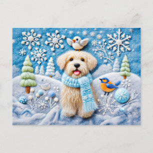 Fühlen Sie sich wie ein Hund in einer schneesicher Postkarte