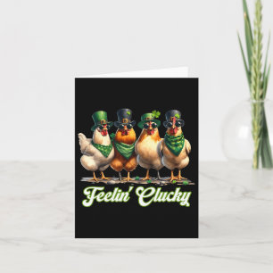 Fühlende glückliche Hühner Liebhaber St. Patrick T Karte
