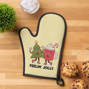Fühlt sich fröhlicher Weihnachtsbaum Kaffeeliebhab Ofenhandschuh