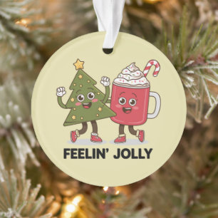Fühlt sich fröhlicher Weihnachtsbaum Kaffeeliebhab Ornament