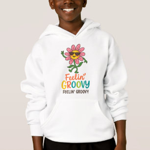 Fühlt sich groovy Retro-Blumen-Kinder-Pullover-Hoo Hoodie