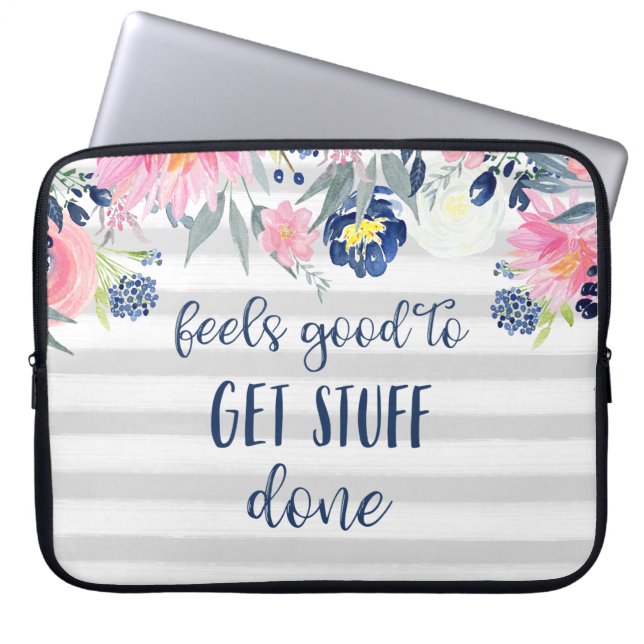 Fühlt sich gut, um Dinge zu erledigen | Aquarellbl Laptopschutzhülle (Vorderseite)