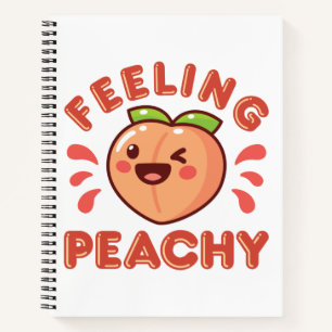 Fühlt sich nach Pfirsich-Frucht-glücklichem Kawaii Notizbuch