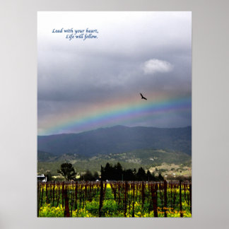 Führe mit deinem Herzen. Das Leben wird folgen Poster