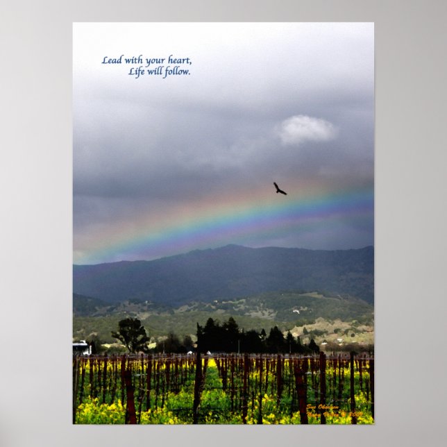 Führe mit deinem Herzen. Das Leben wird folgen Poster (Vorne)
