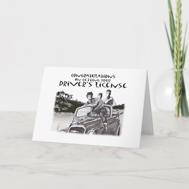 Führen der Fahrprüfung, Glückwünsche Karte (Vorderseite)