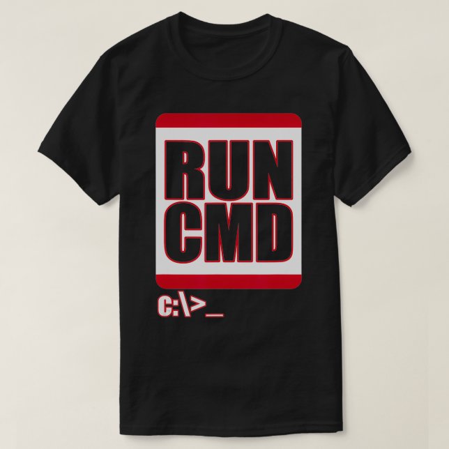 Führen Sie CMD Funny Computer Science Nerd Coder a T-Shirt (Design vorne)