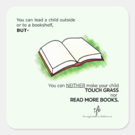 Führen Sie ein Kind im Freien oder in eine virtuel Quadratischer Aufkleber