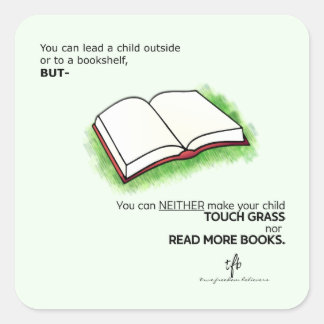 Führen Sie ein Kind im Freien oder in eine virtuel Quadratischer Aufkleber