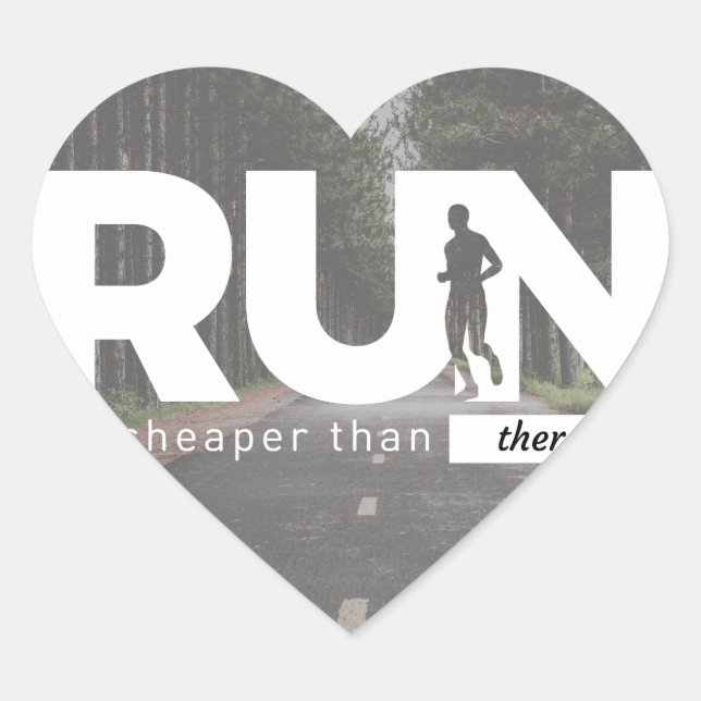 Führen Sie eine Behandlung mit Runners billiger du Herz-Aufkleber (Vorderseite)
