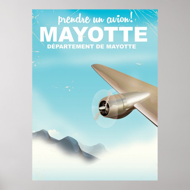 Führen Sie eine Volion aus! Reiseplakat Mayotte Poster (Vorne)