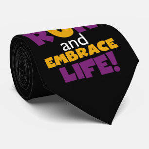 Führen Sie Embrace Life Lila Gelb aus Krawatte