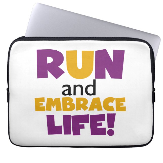 Führen Sie Embrace Life Lila Gelb aus Laptopschutzhülle (Vorderseite)
