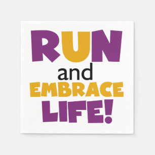 Führen Sie Embrace Life Lila Gelb aus Serviette