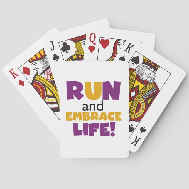 Führen Sie Embrace Life Lila Gelb aus Spielkarten (Rückseite)