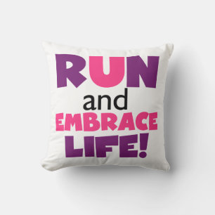 Führen Sie Embrace Life Lila Pink aus Kissen