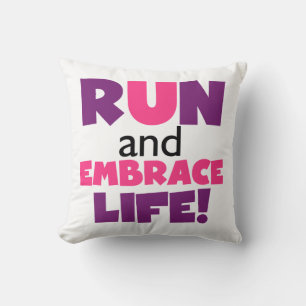 Führen Sie Embrace Life Lila Pink aus Kissen