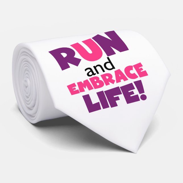 Führen Sie Embrace Life Lila Pink aus Krawatte (Gerollt)